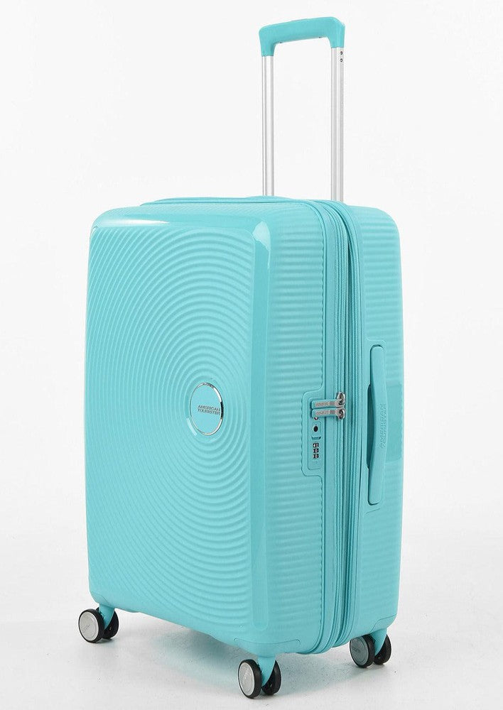 American Tourister Soundbox ekspanderende medium koffert 67 cm Poolside Blue-Harde kofferter-BagBrokers