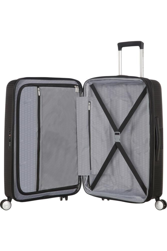 American Tourister Soundbox ekspanderende medium koffert 67 cm Svart-Harde kofferter-BagBrokers