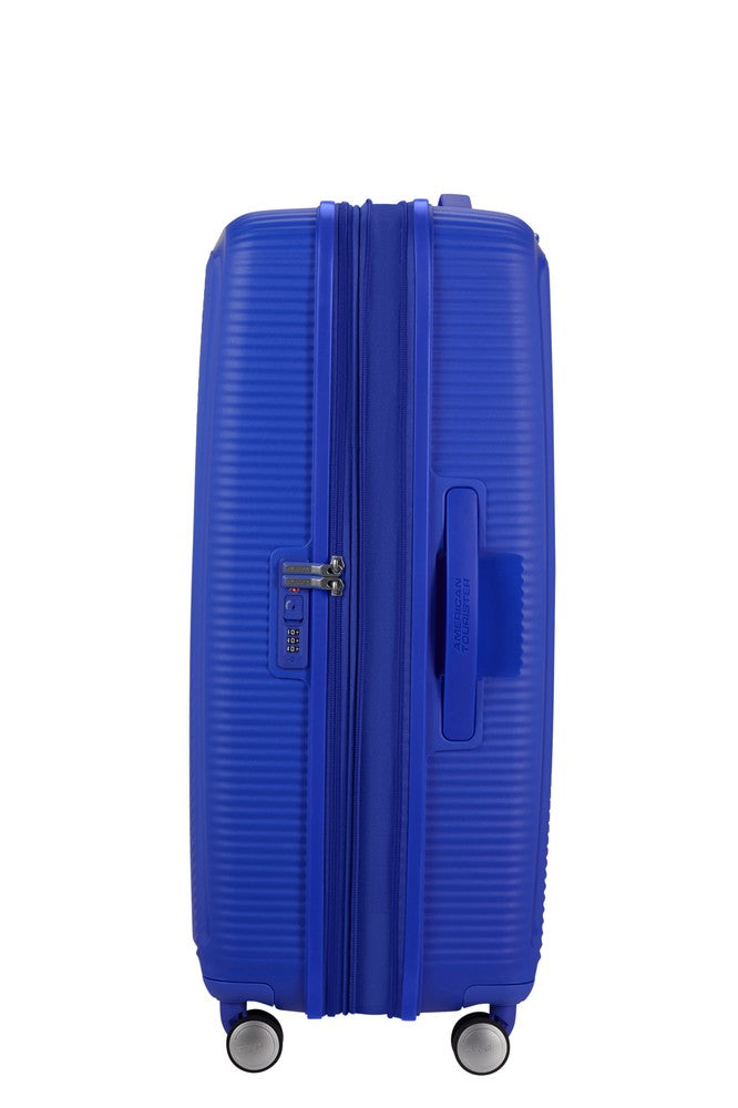 American Tourister Soundbox ekspanderende stor koffert 77 cm Cobalt Blue-Harde kofferter-BagBrokers