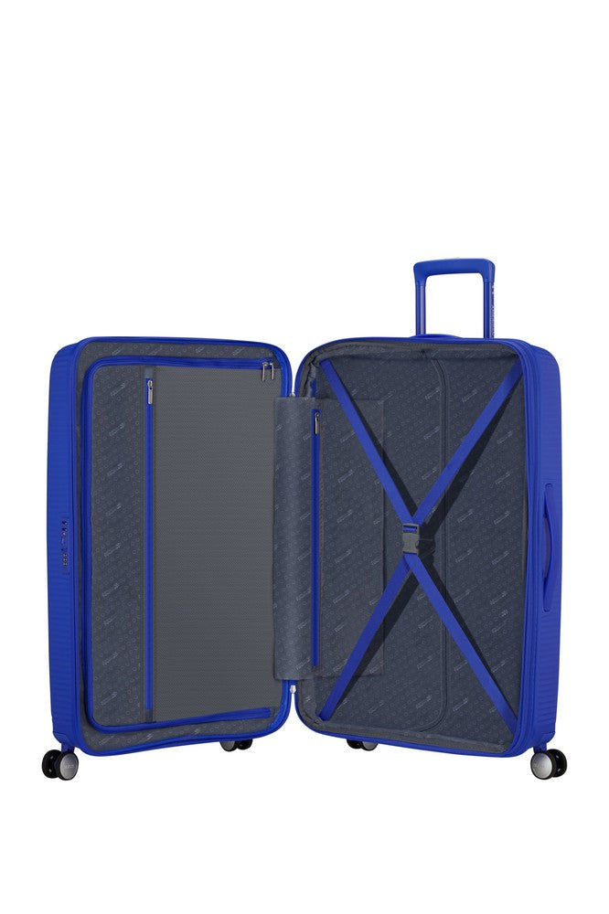 American Tourister Soundbox ekspanderende stor koffert 77 cm Cobalt Blue-Harde kofferter-BagBrokers