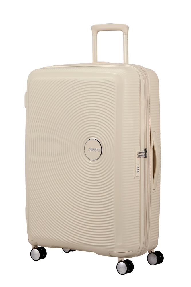 American Tourister Soundbox ekspanderende stor koffert 77 cm Coconut Sand-Harde kofferter-BagBrokers