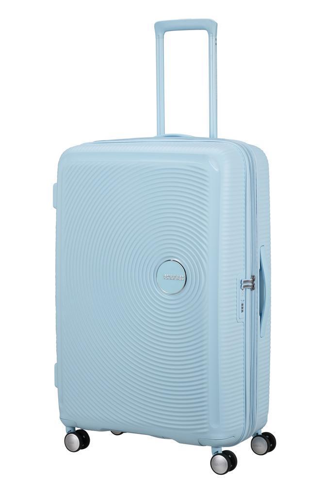 American Tourister Soundbox ekspanderende stor koffert 77 cm Pastel Blue-Harde kofferter-BagBrokers