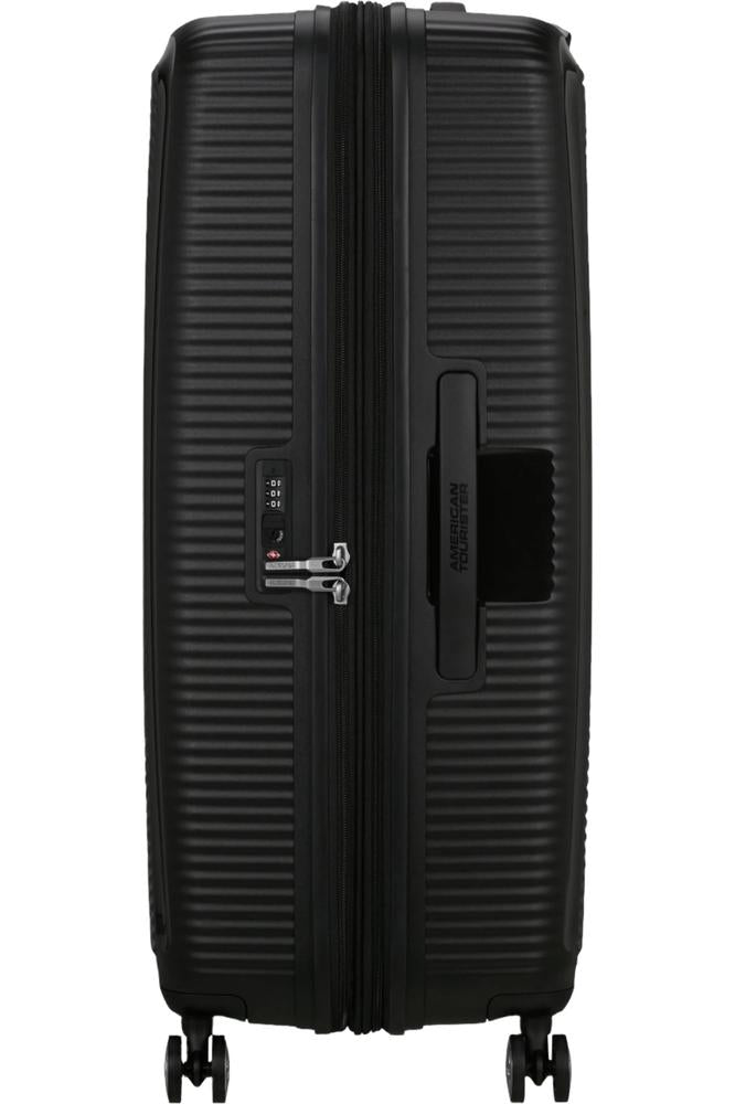 American Tourister Soundbox ekspanderende stor koffert 77 cm Svart-Harde kofferter-BagBrokers
