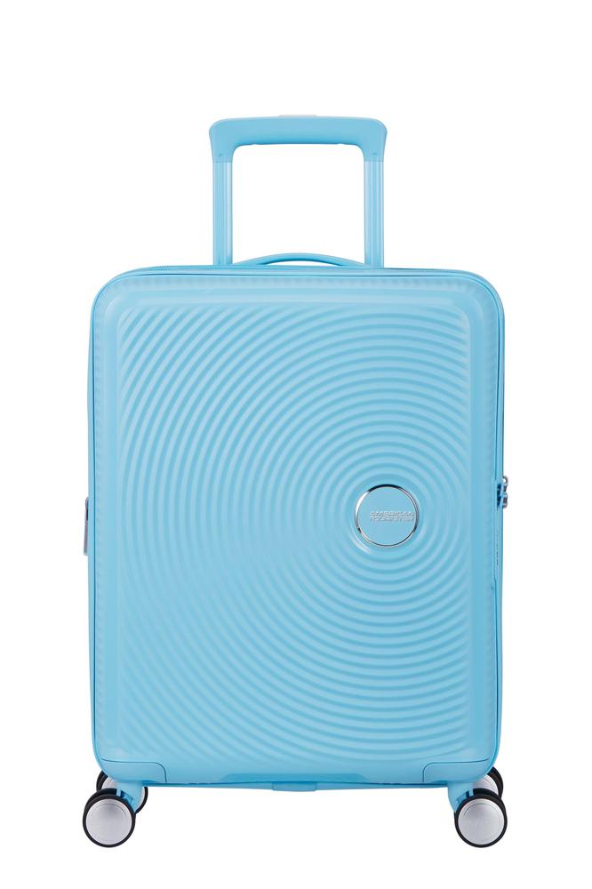 American Tourister Soundbox ekspandernede kabinkoffert 55 cm Blueberry Fizz-Harde kofferter-BagBrokers