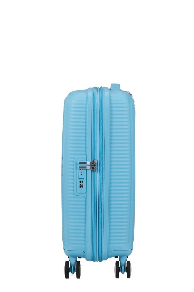 American Tourister Soundbox ekspandernede kabinkoffert 55 cm Blueberry Fizz-Harde kofferter-BagBrokers