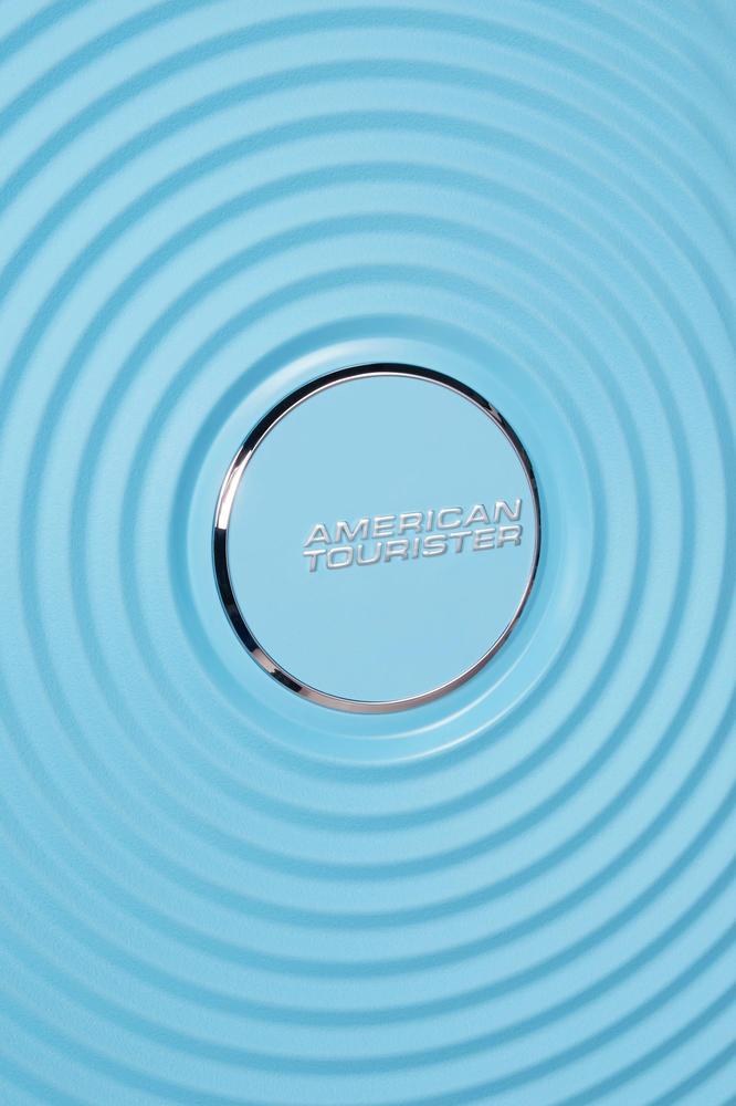 American Tourister Soundbox ekspandernede kabinkoffert 55 cm Blueberry Fizz-Harde kofferter-BagBrokers