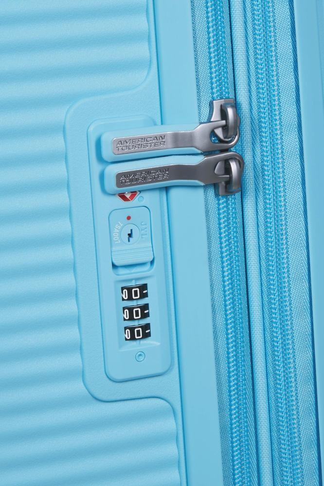 American Tourister Soundbox ekspandernede kabinkoffert 55 cm Blueberry Fizz-Harde kofferter-BagBrokers