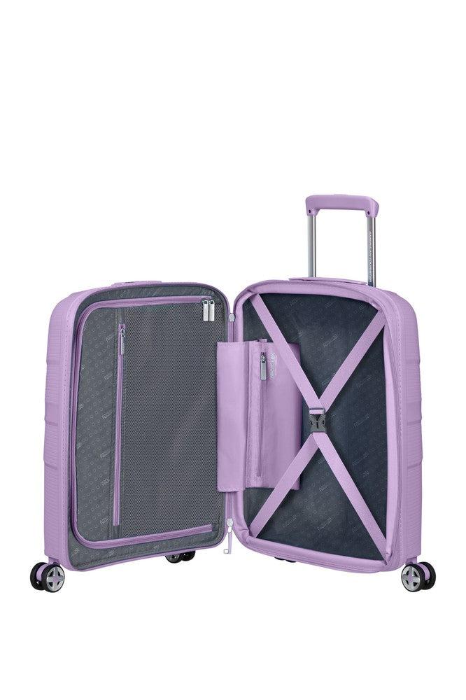 American Tourister StarVibe utvidbar håndbagasje 55 cm Digital Lavender-Harde kofferter-BagBrokers