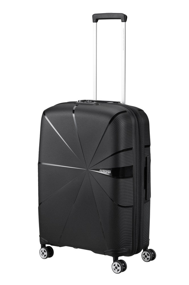 American Tourister StarVibe utvidbar håndbagasje 55 cm Svart-Harde kofferter-BagBrokers