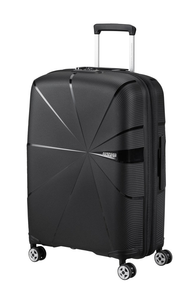 American Tourister StarVibe utvidbar medium koffert 67 cm Svart-Harde kofferter-BagBrokers