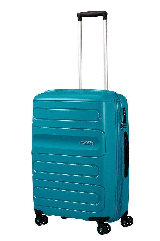 American Tourister Sunside utvidbar medium koffert 68 cm Totally Teal-Harde kofferter-BagBrokers