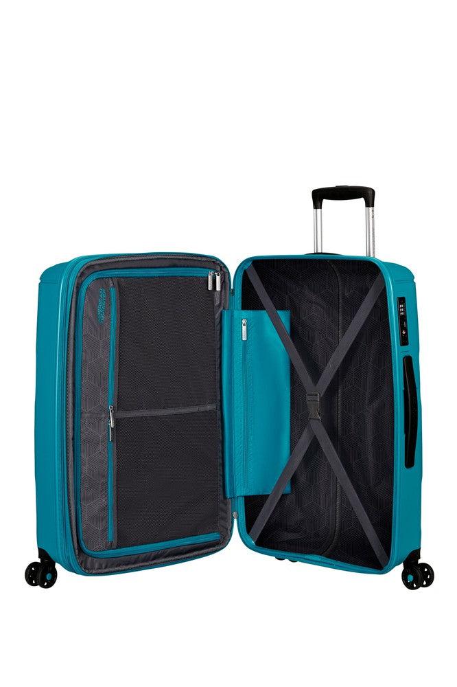 American Tourister Sunside utvidbar medium koffert 68 cm Totally Teal-Harde kofferter-BagBrokers