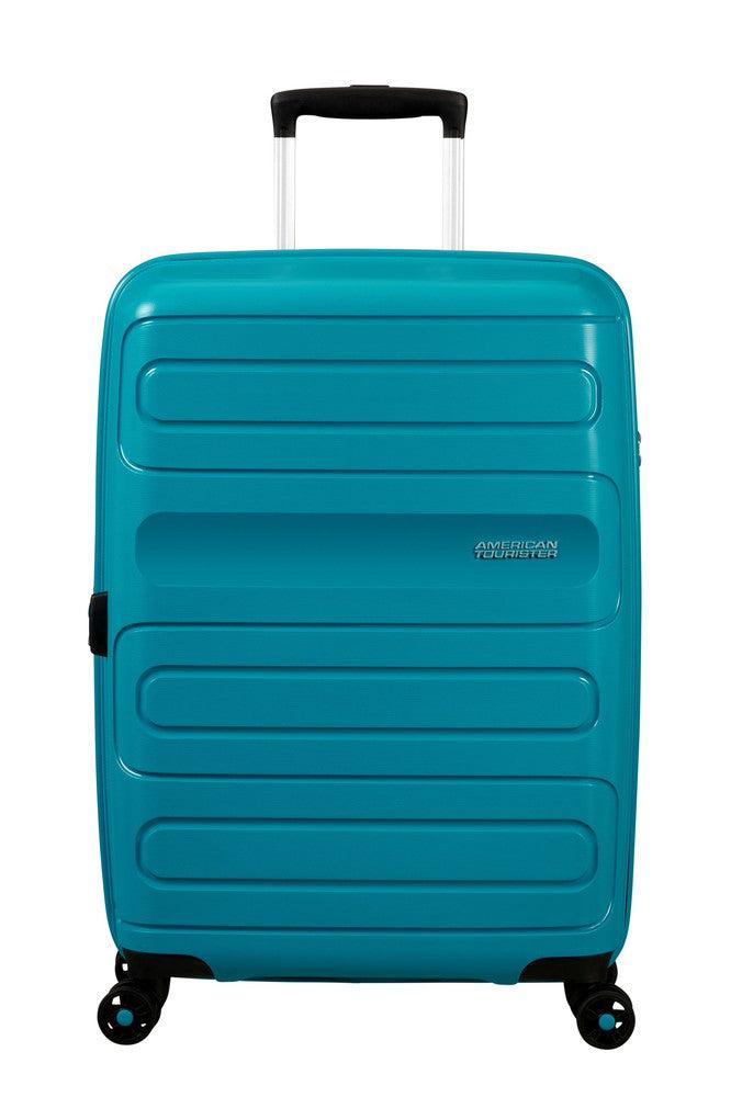 American Tourister Sunside utvidbar medium koffert 68 cm Totally Teal-Harde kofferter-BagBrokers