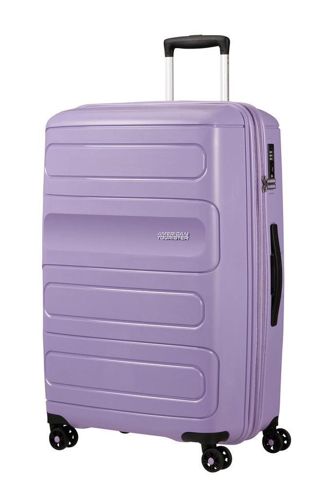 American Tourister Sunside utvidbar stor koffert 77 cm Lavender Purple-Harde kofferter-BagBrokers