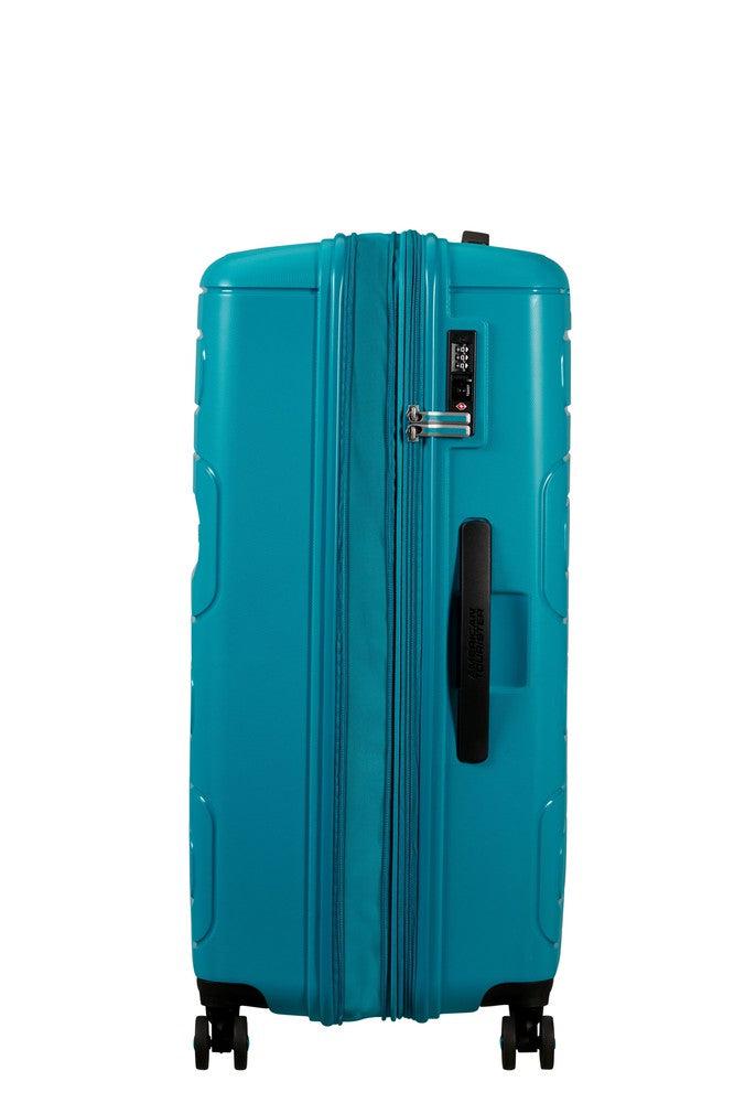 American Tourister Sunside utvidbar stor koffert 77 cm Totally Teal-Harde kofferter-BagBrokers
