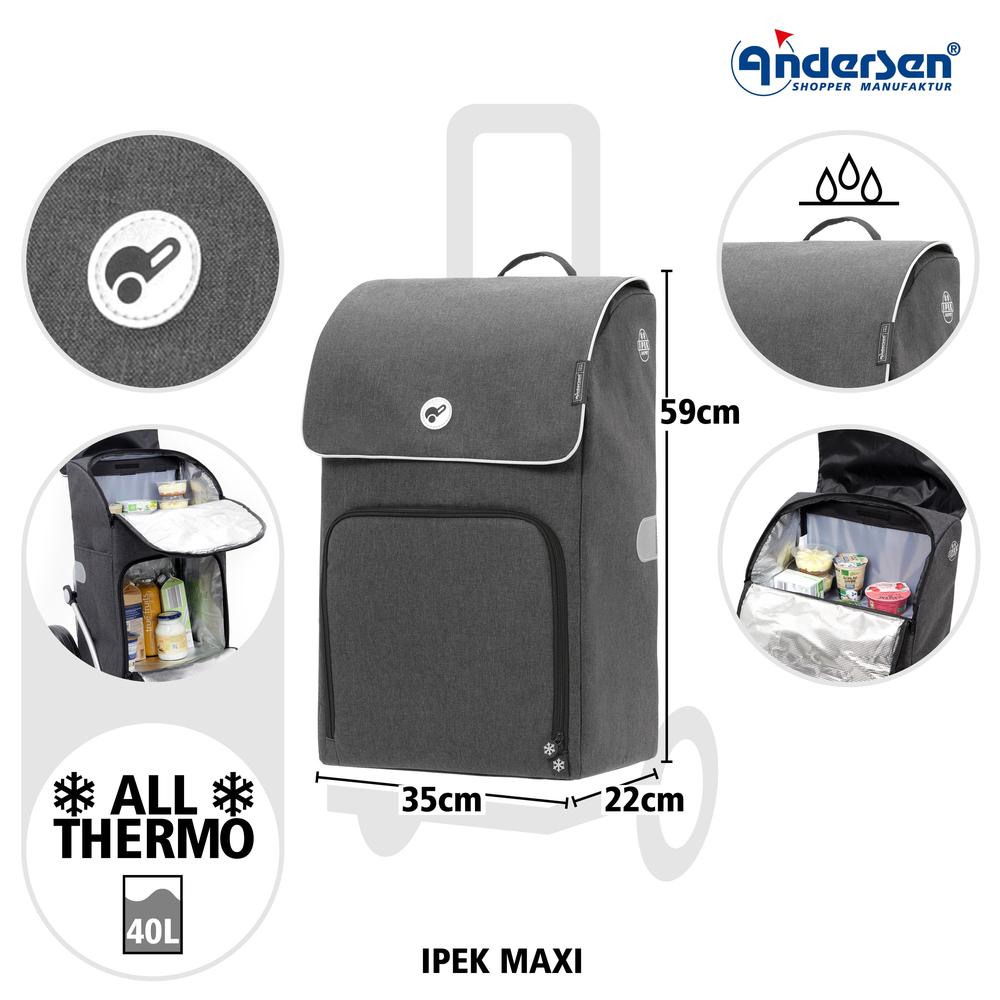 Andersen Komfort IPEK MAXI Trille TERMO bag med Stol 40 Liter Antrasitt-Bagger-BagBrokers