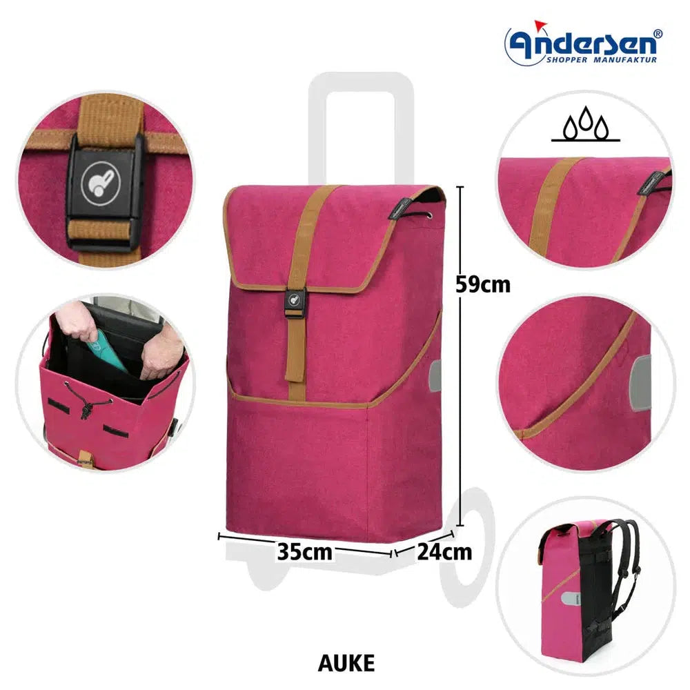 Andersen Royal Shopper AUKE Trillebag 46 Liter Rubin-Bagger-BagBrokers