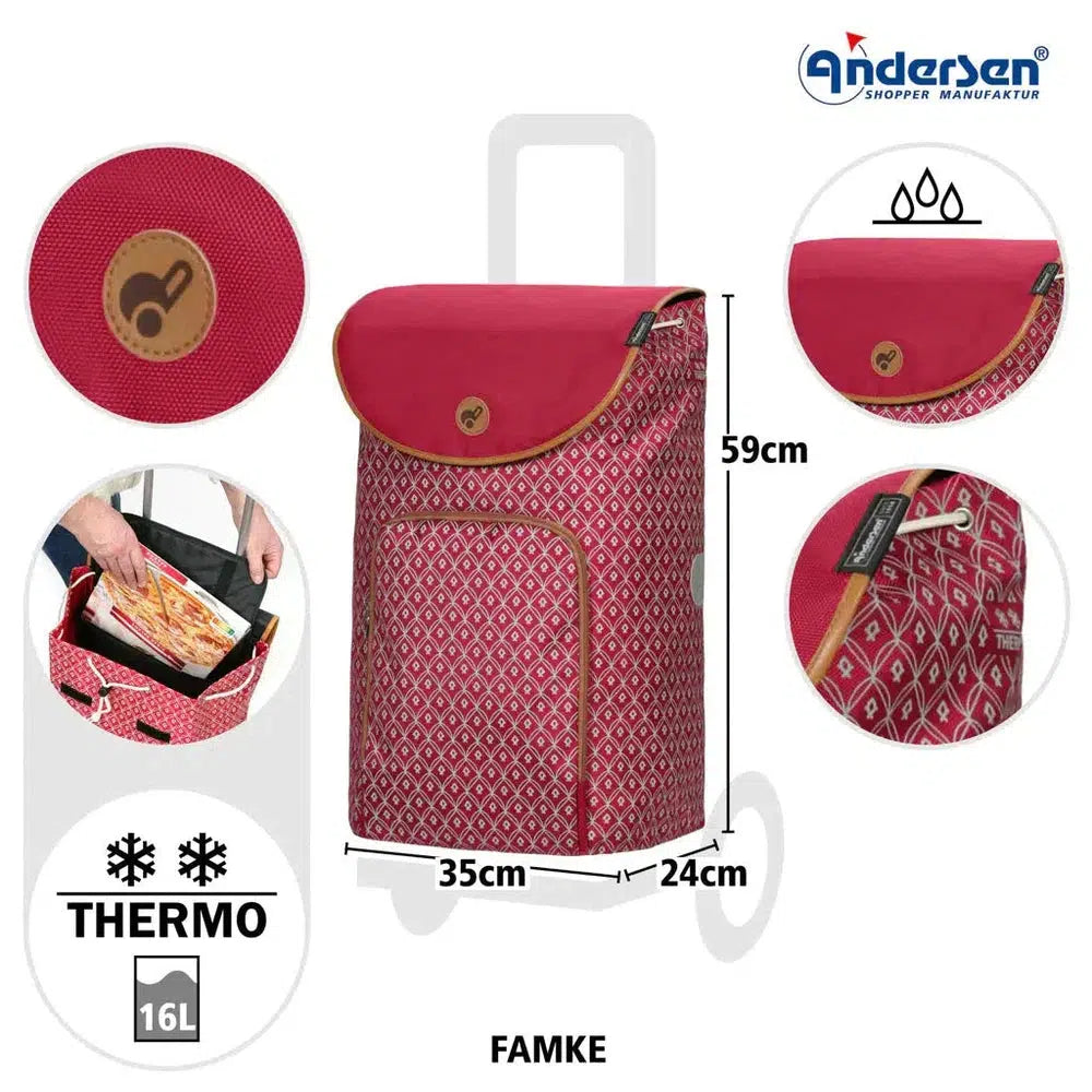 Andersen Royal Shopper FAMKE Trillebag 47 Liter Rød-Bagger-BagBrokers