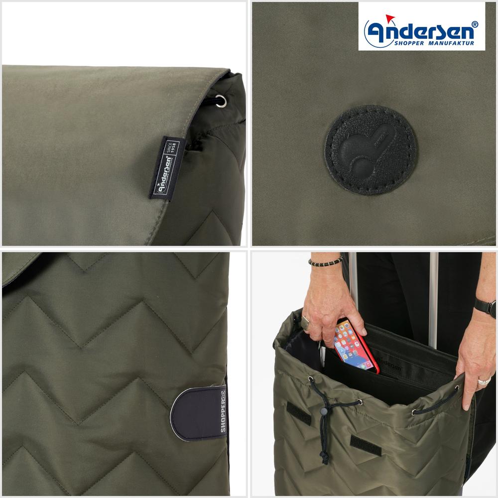 Andersen Royal Shopper HILMA 45 Liter Trillebag Oliven-Bagger-BagBrokers