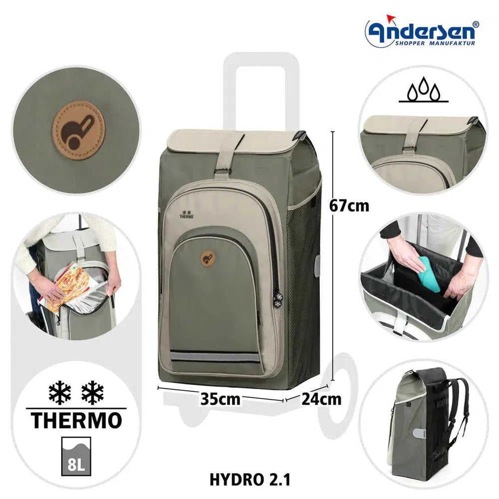 Andersen Royal Shopper Hydro 2.1 XL 29 cm Luftdekk med kulelager Grå-Trillevogn-BagBrokers