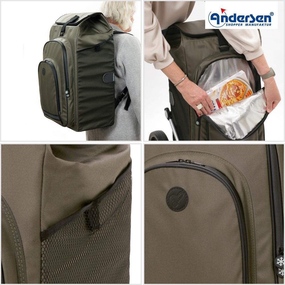 Andersen Royal Shopper Hydro 3.0 XL 29 cm Luftdekk med kulelager 62 Liter Oliven-Trillevogn-BagBrokers