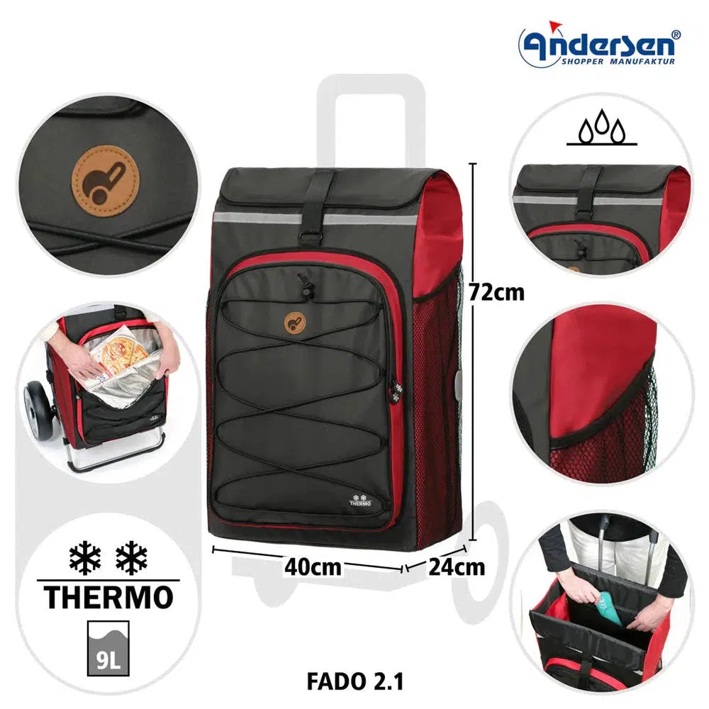 Andersen Royal Shopper Plus FADO 2.1 Luftdekk med kulelager Rød-Trillevogn-BagBrokers