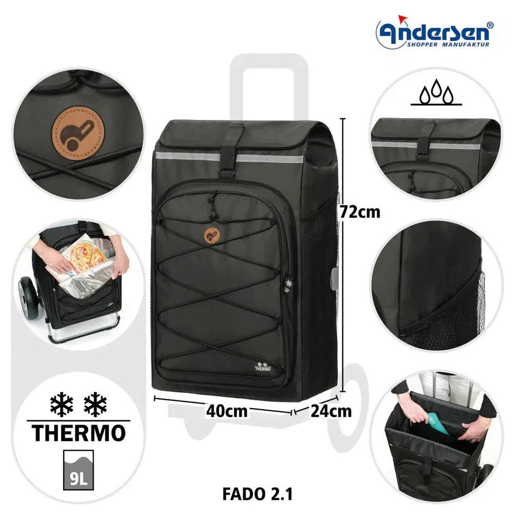 Andersen Royal Shopper Plus FADO 2.1 Luftdekk med kulelager Svart-Trillevogn-BagBrokers