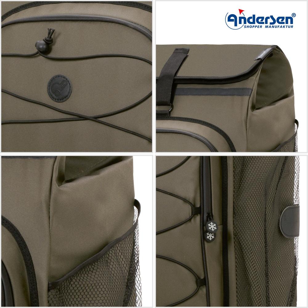 Andersen Royal Shopper Plus FADO 3.0 Luftdekk med kulelager 74 Liter Oliven-Trillevogn-BagBrokers