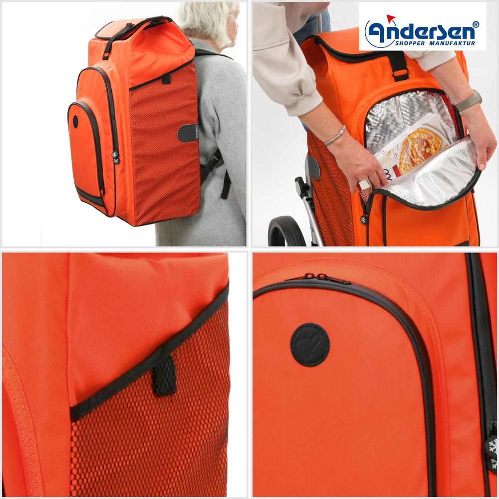 Andersen Royal Shopper Plus HYDRO 3.0 Luftdekk med kulelager 62 Liter Orange-Trillevogn-BagBrokers