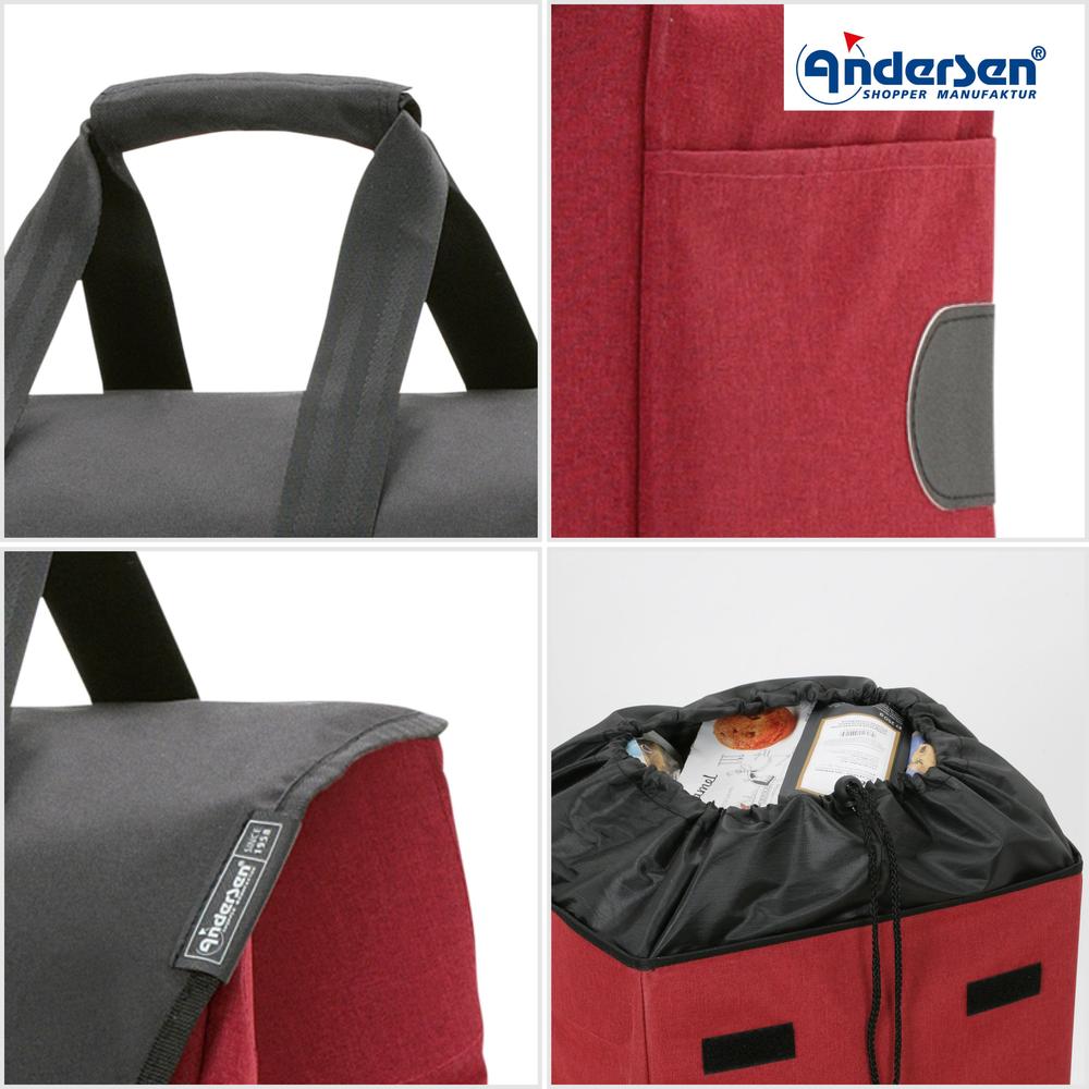 Andersen Royal Shopper Senta 2.0 49 Liter Trillebag Rød-Bagger-BagBrokers