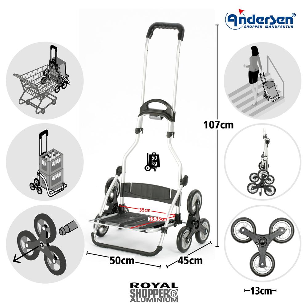 Andersen Royal Shopper Senta 2.0 trappeklatrer Trillebag 49 Liter-Bagger-BagBrokers