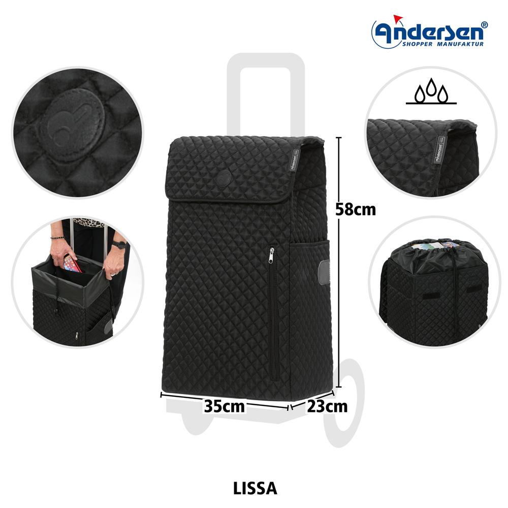 Andersen Shopper Alu star Trillebag 43 Liter LISSA black-Bagger-BagBrokers