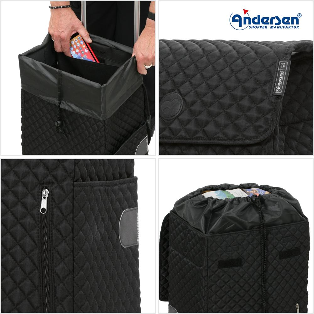 Andersen Shopper Alu star Trillebag 43 Liter LISSA black-Bagger-BagBrokers