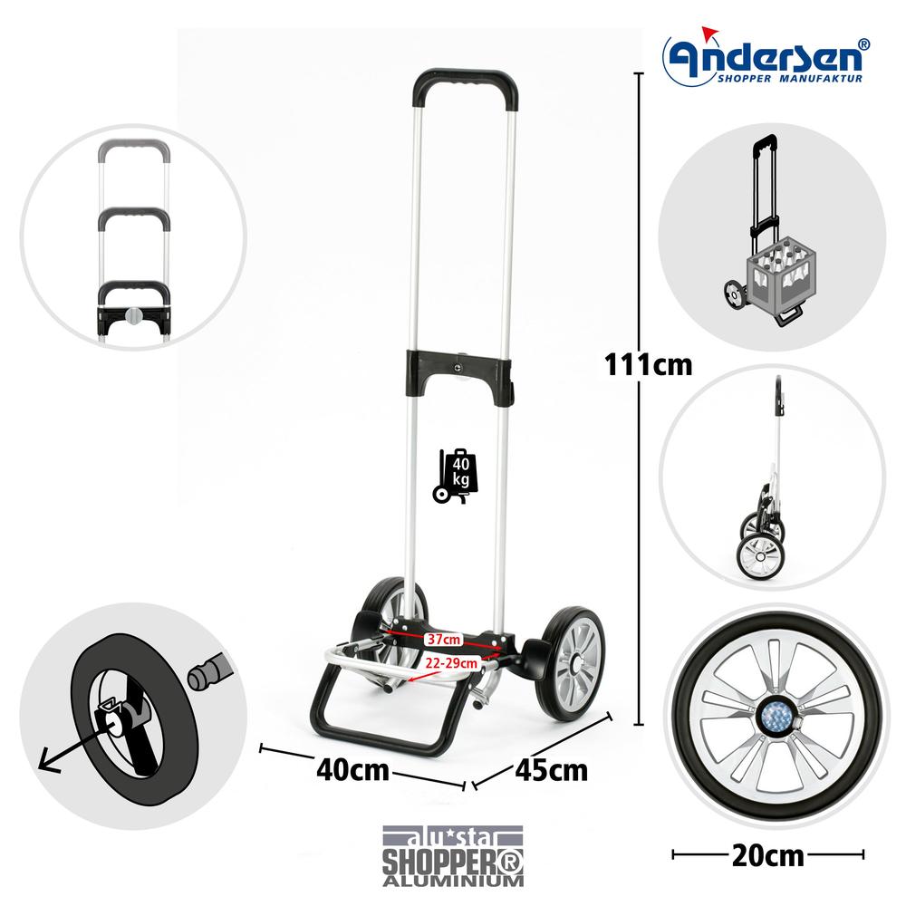 Andersen Shopper Alu star Trillebag 43 Liter LISSA black-Bagger-BagBrokers