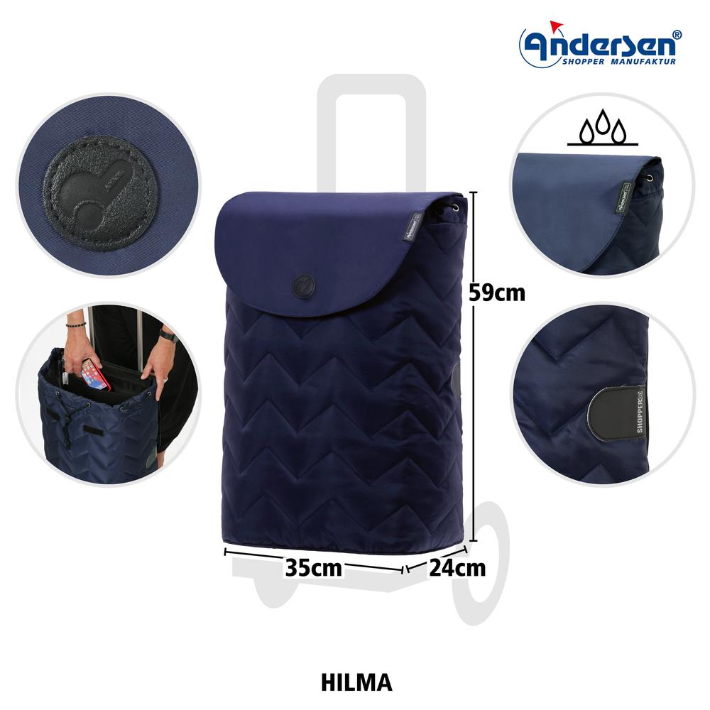 Andersen Shopper Alu star Trillebag 45 Liter HILMA Blå-Bagger-BagBrokers
