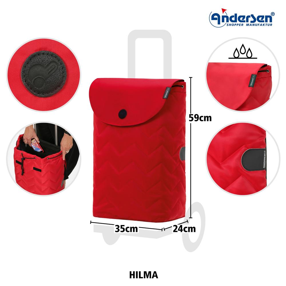 Andersen Shopper Alu star Trillebag 45 Liter HILMA Rød-Bagger-BagBrokers