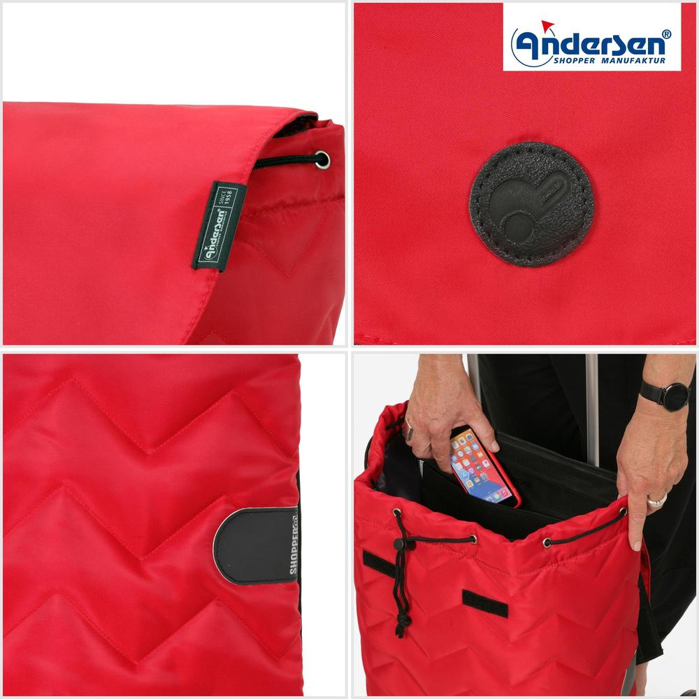 Andersen Shopper Alu star Trillebag 45 Liter HILMA Rød-Bagger-BagBrokers