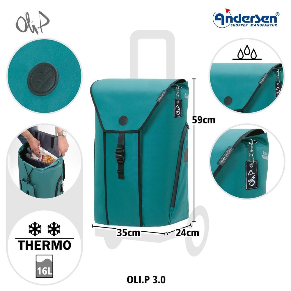 Andersen Shopper Alu star Trillebag 50 Liter OLI.P 3.0 Petrol-Bagger-BagBrokers