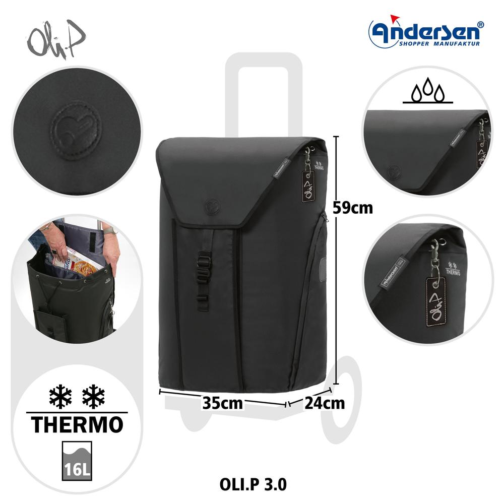 Andersen Shopper Alu star Trillebag 50 Liter OLI.P 3.0 Svart-Bagger-BagBrokers