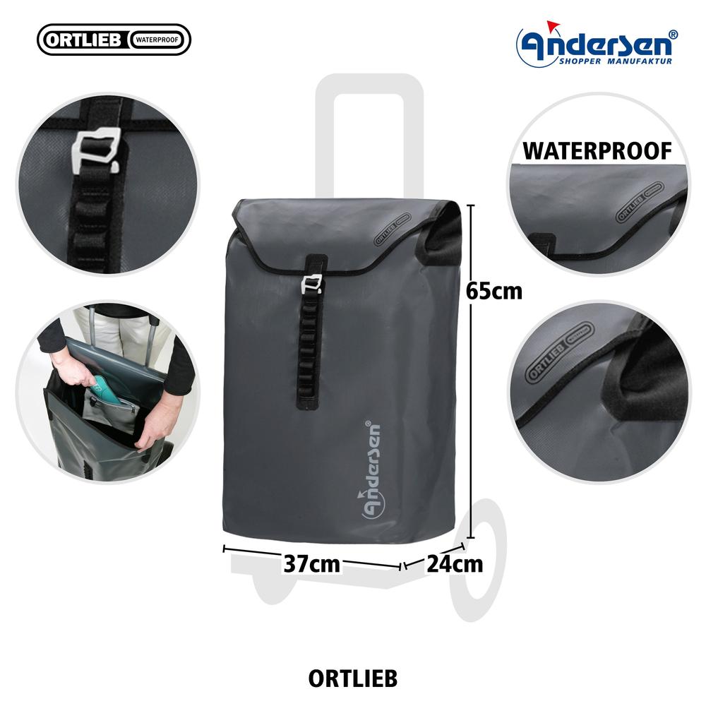 Andersen Tura Shopper ORTLIEB 29 cm Luftdekk med kulelager 49 Liter Antrasitt-Trillevogn-BagBrokers