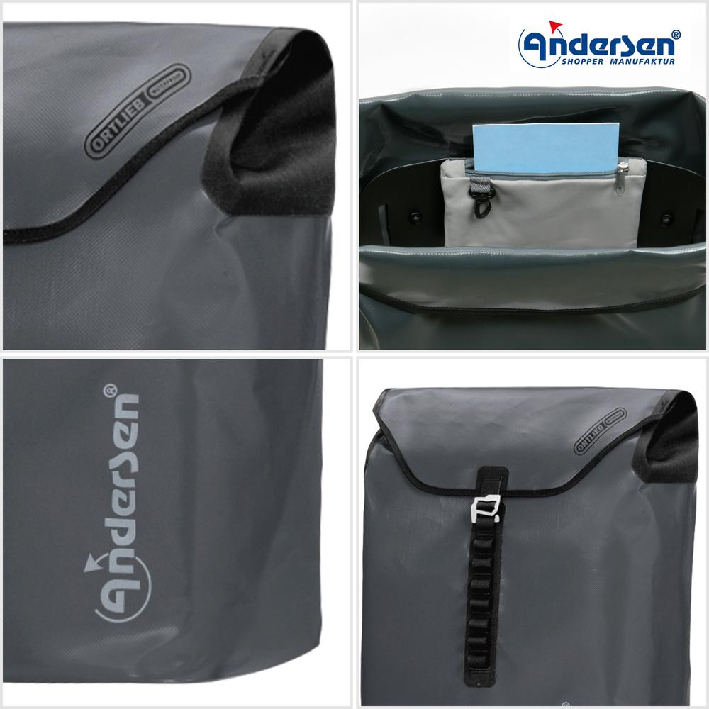 Andersen Tura Shopper ORTLIEB 29 cm Luftdekk med kulelager 49 Liter Antrasitt-Trillevogn-BagBrokers