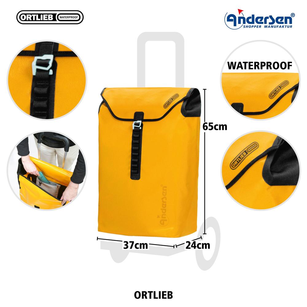 Andersen Tura Shopper ORTLIEB 29 cm Luftdekk med kulelager 49 Liter Gul-Trillevogn-BagBrokers