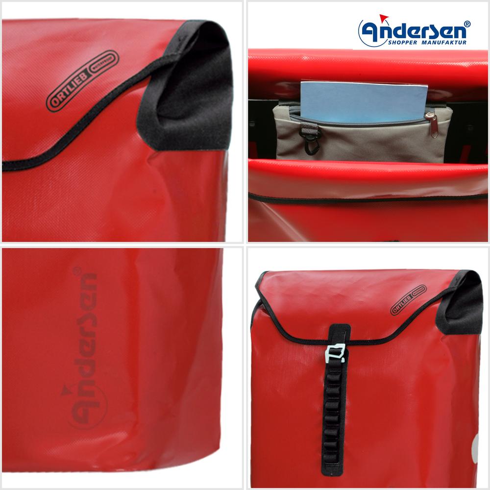 Andersen Tura Shopper ORTLIEB 29 cm Luftdekk med kulelager 49 Liter Rød-Trillevogn-BagBrokers