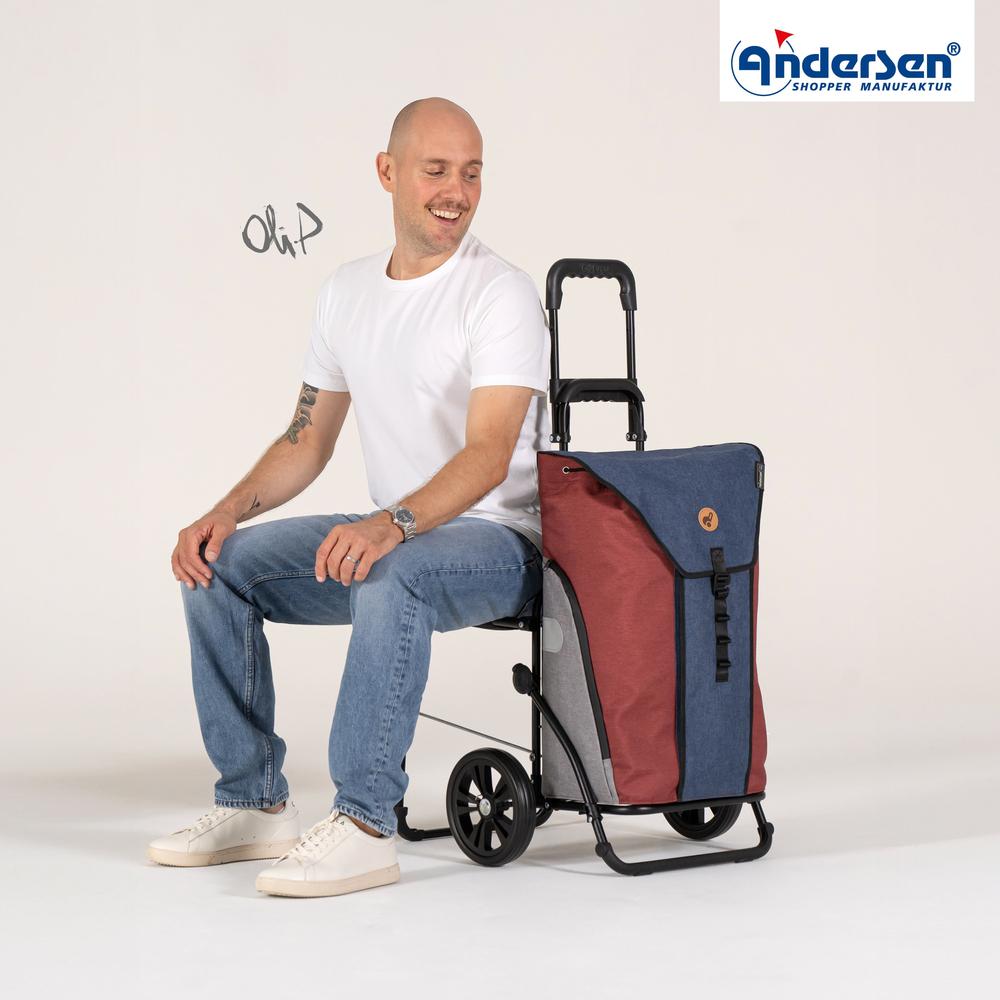 Blå Andersen Komfort Oli P trillebag med stol-Bagger-BagBrokers