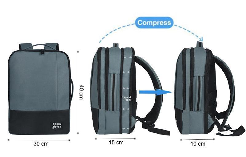 CabinFly Bellanca Ryanair 40x30x10 cm utvidbar PC-sekk 15" Blue-Ryggsekker-BagBrokers