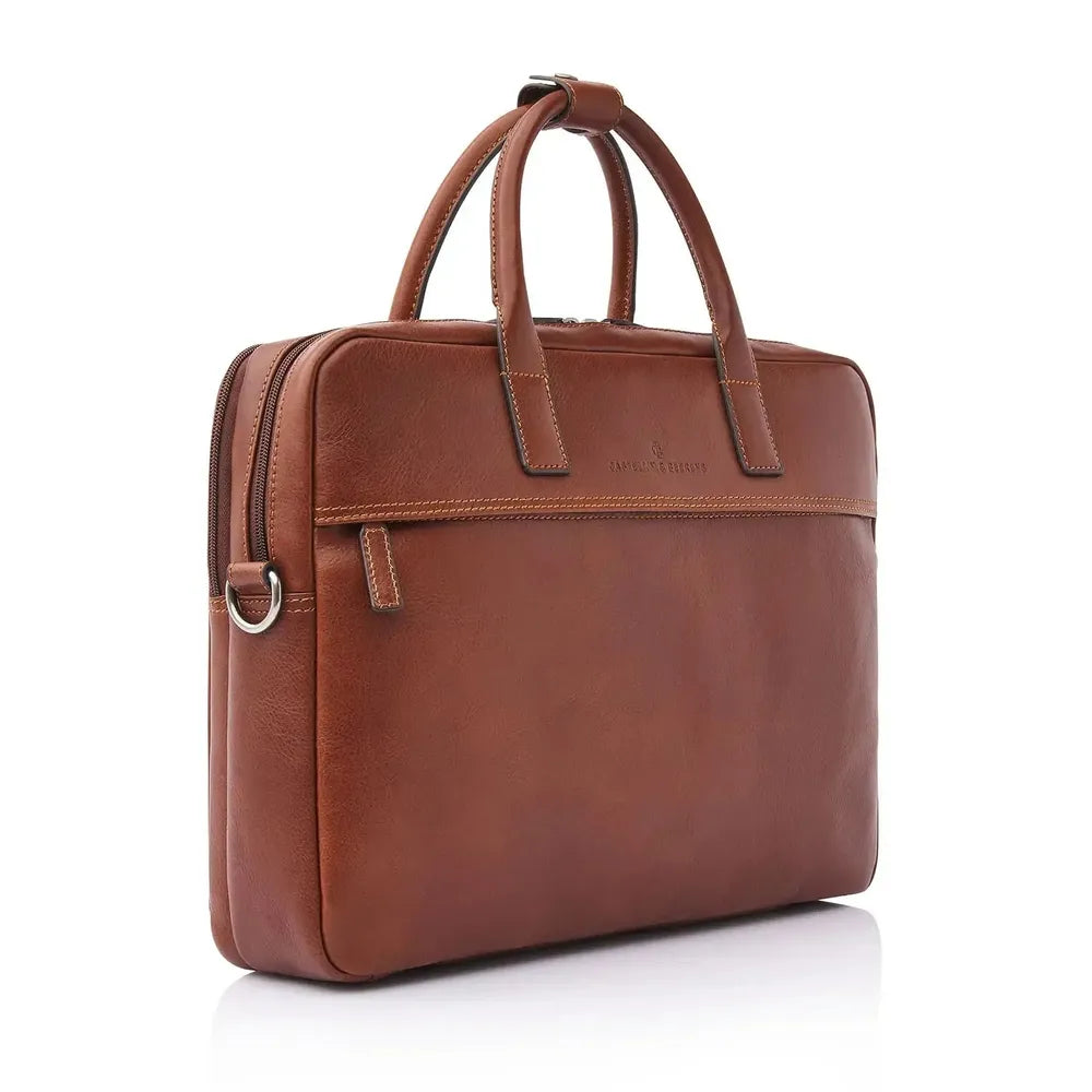 Castelijn & Beerens Laptop-veske med 2 rom 15,6" RFID Light Brown-Veske-BagBrokers