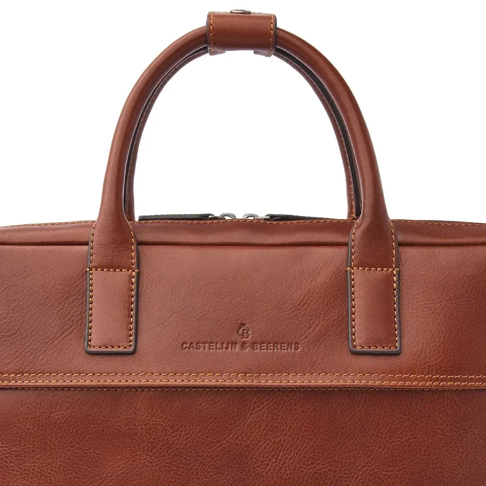 Castelijn & Beerens Laptop-veske med 2 rom 15,6" RFID Light Brown-Veske-BagBrokers