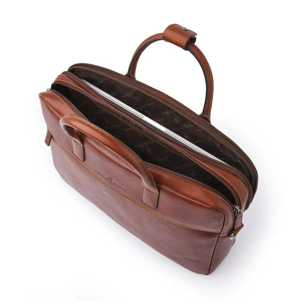 Castelijn & Beerens Laptop-veske med 2 rom 15,6" RFID Light Brown-Veske-BagBrokers