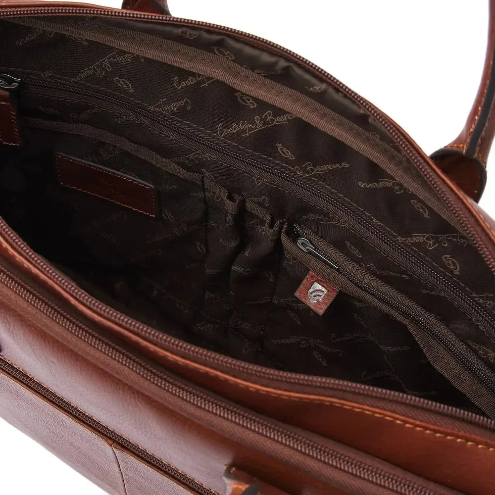 Castelijn & Beerens Laptop-veske med 2 rom 15,6" RFID Light Brown-Veske-BagBrokers