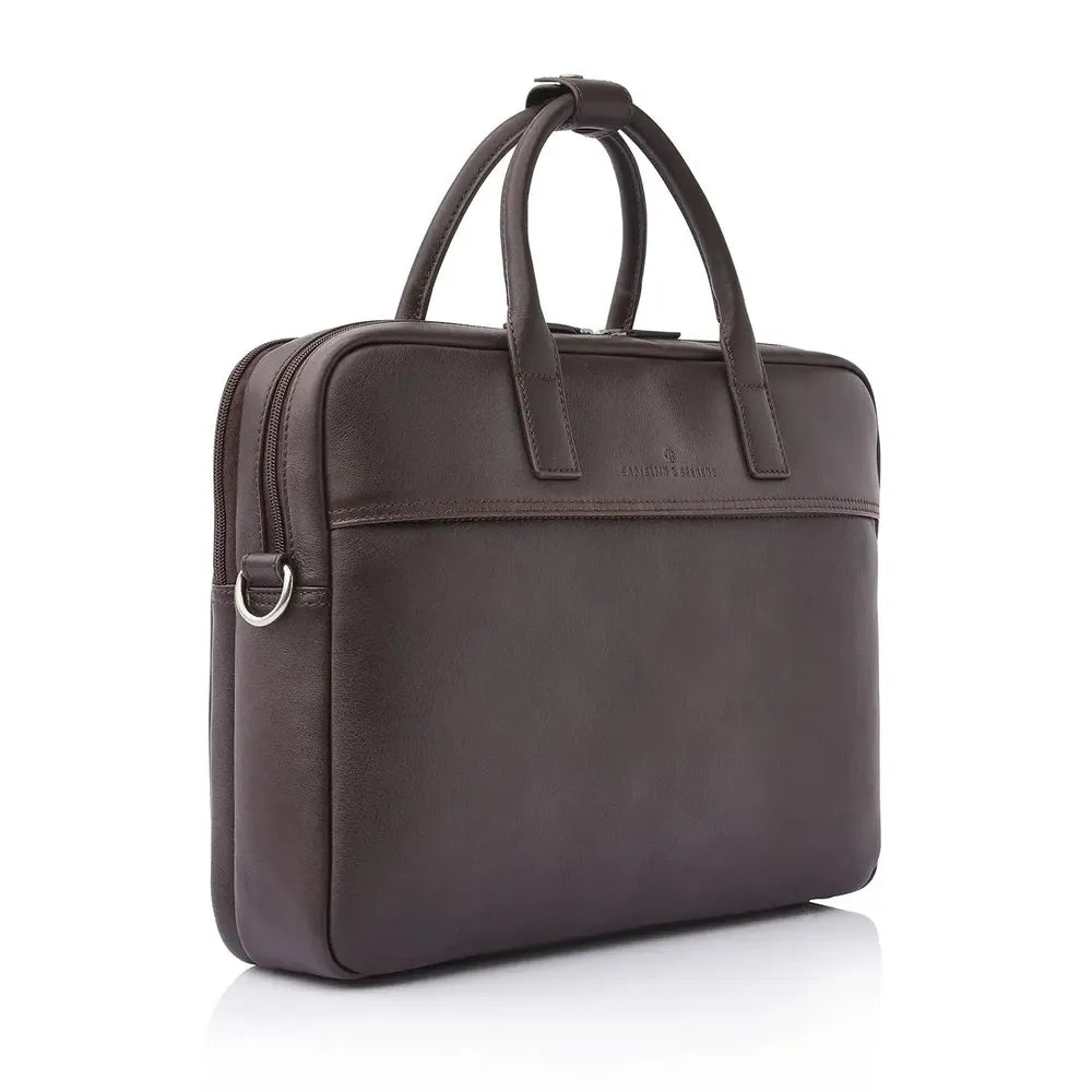 Castelijn & Beerens Laptop-veske med 2 rom 15,6" RFID Mocca-Veske-BagBrokers